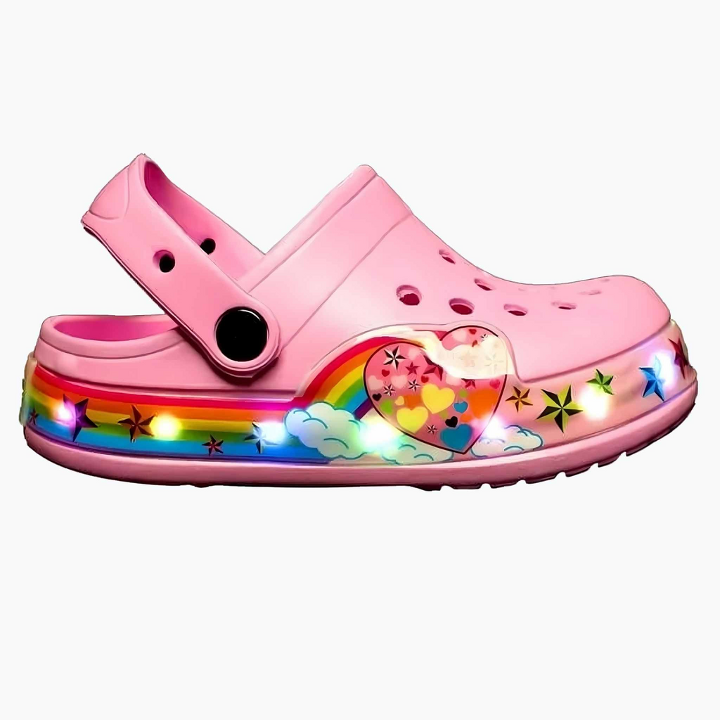 Lasten valaisevat clogit — värikkäät LED-slip-on-kengät, koot 24-33