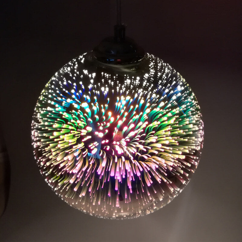 3D Glass Dome Pendant Light — Vibrant Colorful Dimensional Form
