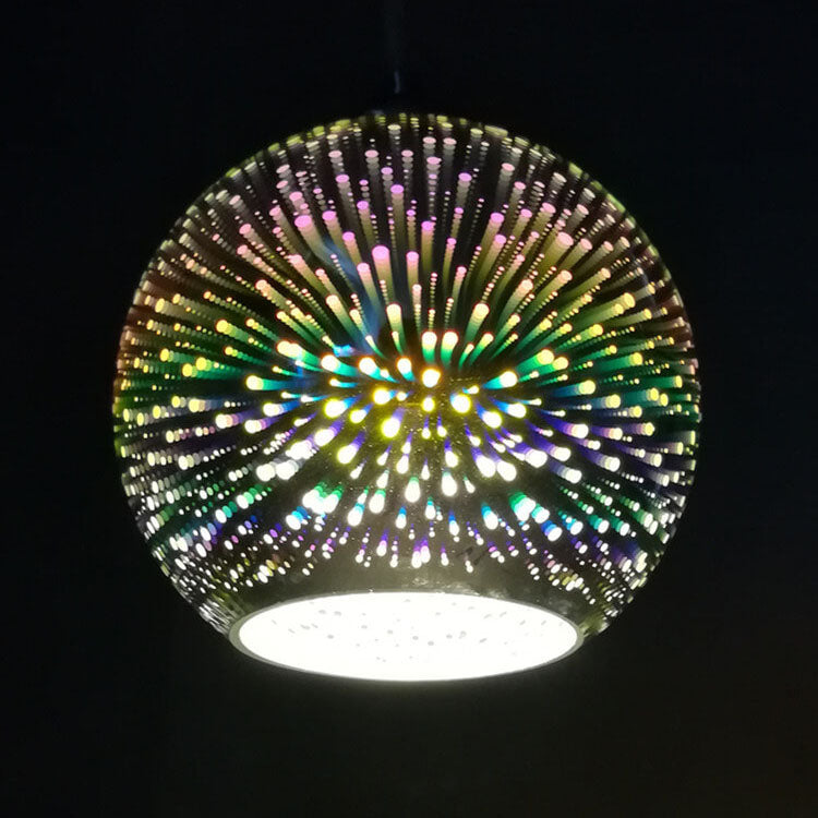 3D Glass Dome Pendant Light — Vibrant Colorful Dimensional Form