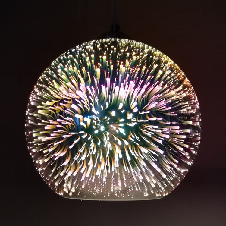 3D Glass Dome Pendant Light — Vibrant Colorful Dimensional Form