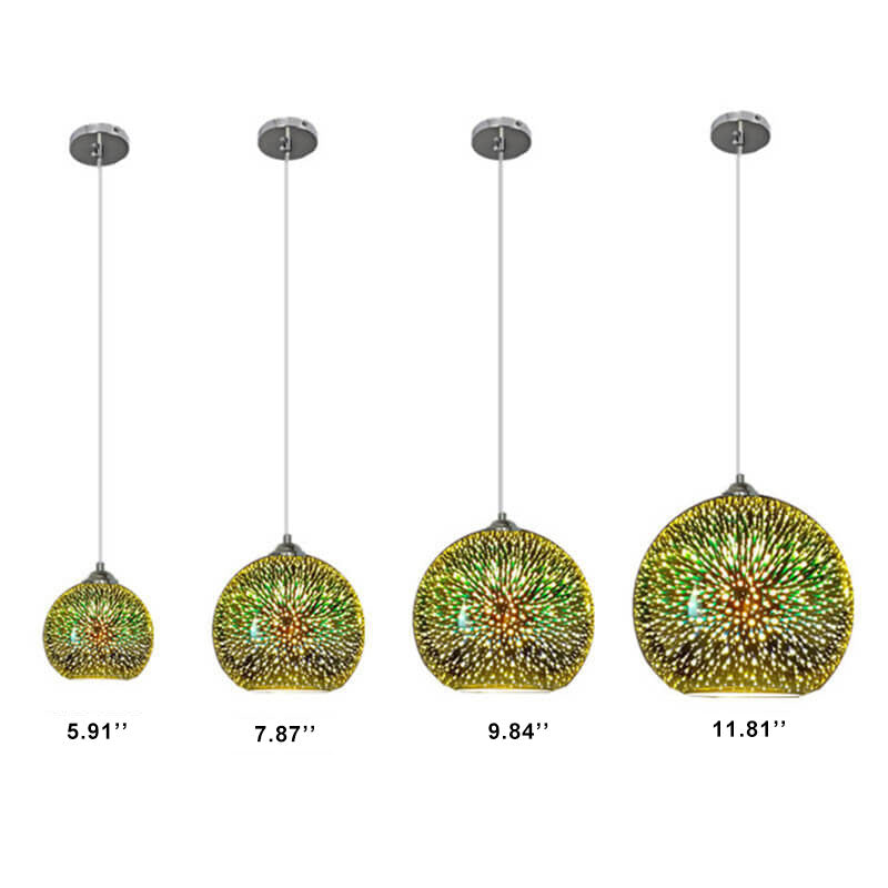3D Glass Dome Pendant Light — Vibrant Colorful Dimensional Form