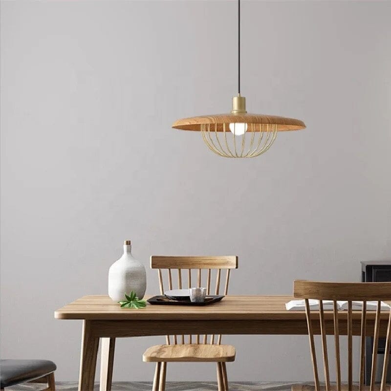 CinderLume Polystyrene Resin LED Pendant Lamp — Warm Glow, Wood-Inspired Silhouette