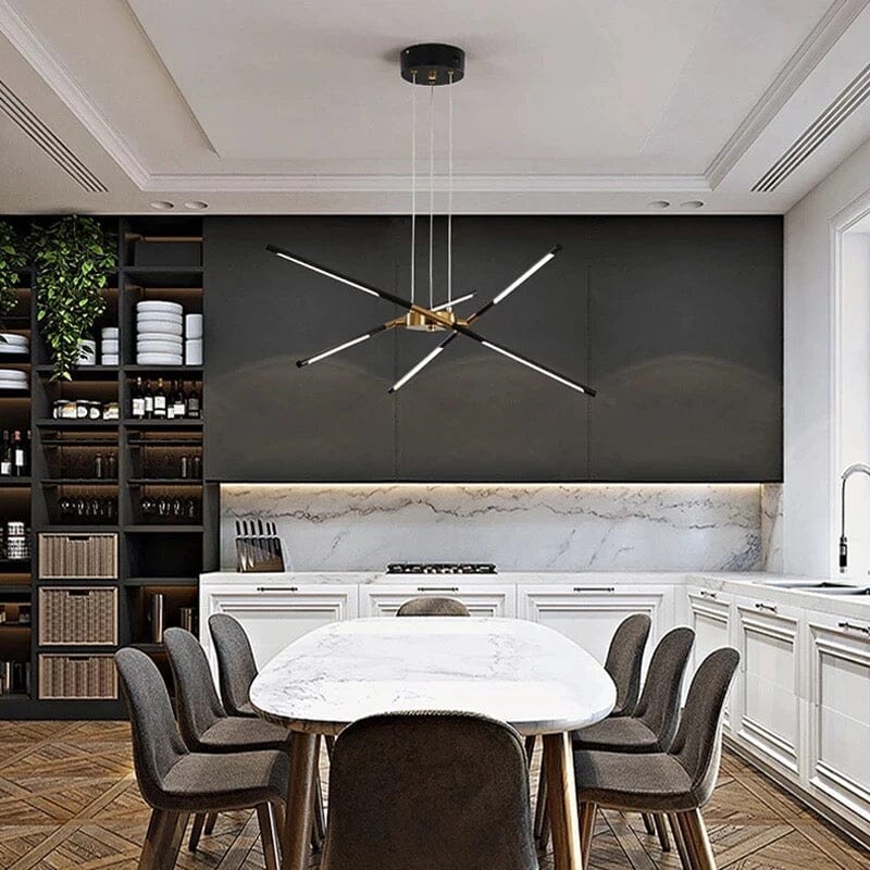 Nexa Iron Chandelier — Angular Geometric Design, Modern Lighting Fixture