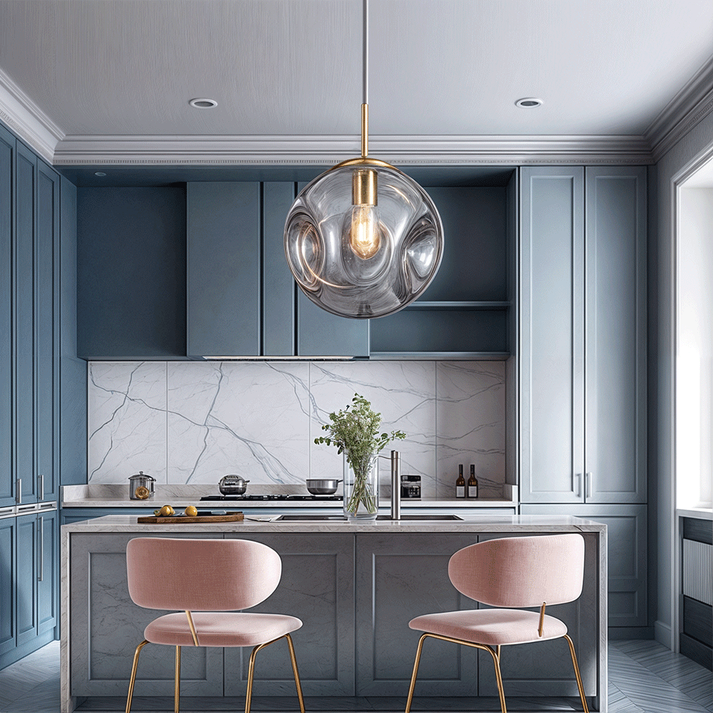Novae-pendellampe i glas — elegant minimalistisk profil, flerfarvet finish