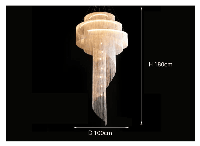 AstraLuxe Crystal Tassel Spiral — Ceiling Chandelier
