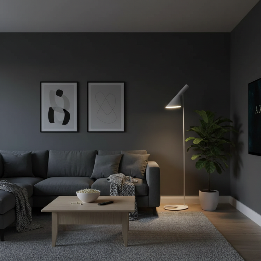 Nordic Minimalist LED Floor Lamp — Anti-Glare Illumination, Streamlined Silhouette