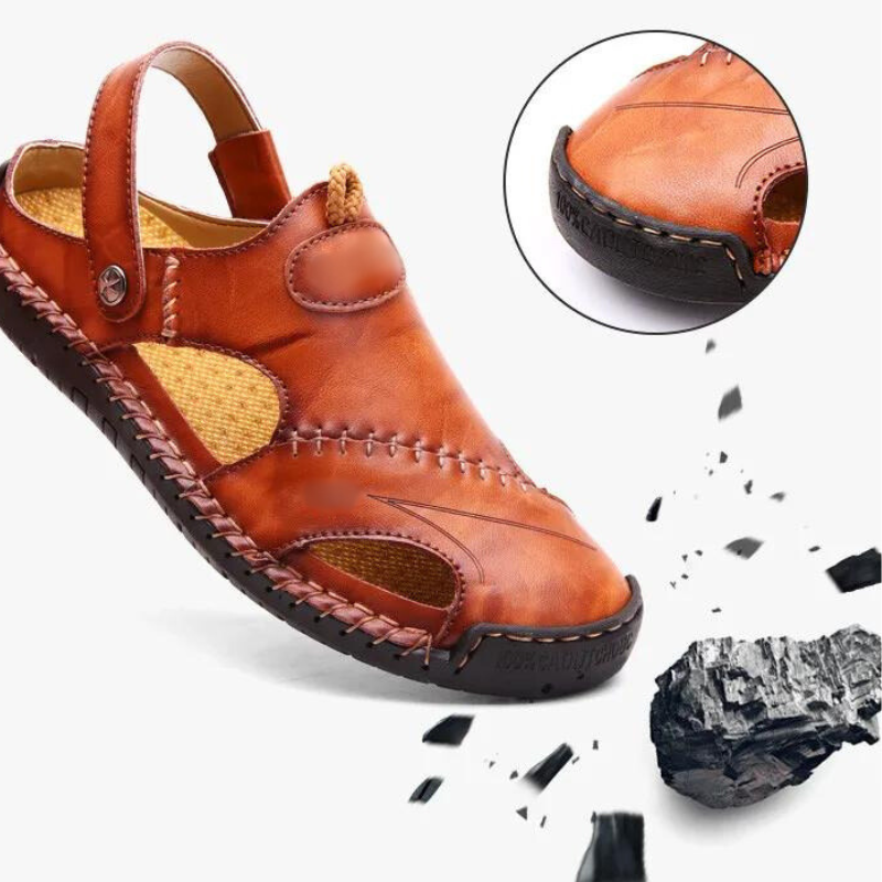 Orthopädische Ledersandalen für Herren — Rutschfeste Sohle