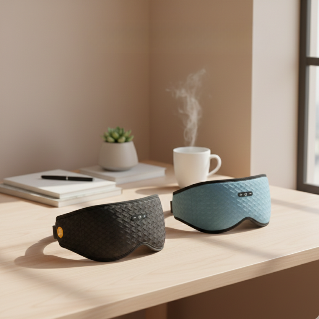 Máscara de Olhos Bluetooth com Áudio 3D — Reprodução sem Fios, Conjunto de Acessórios de Viagem