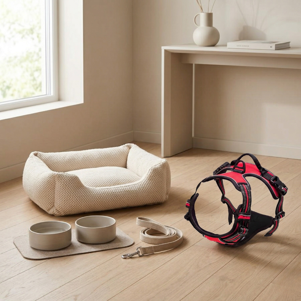 Set de arnés y collar a juego de ajuste seguro para perros pequeños y medianos