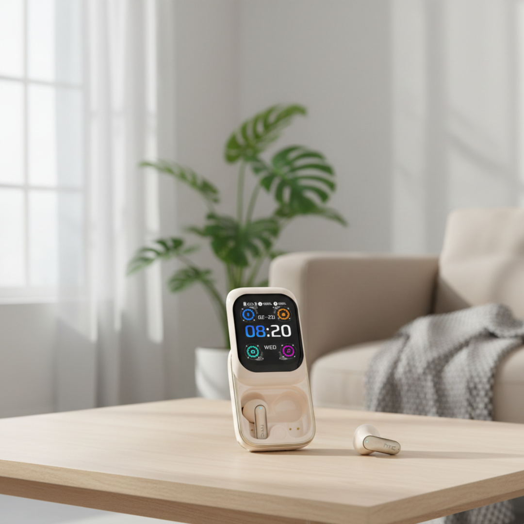 HTC NE48 Bluetoothイヤホン — HDタッチスクリーン充電ケース