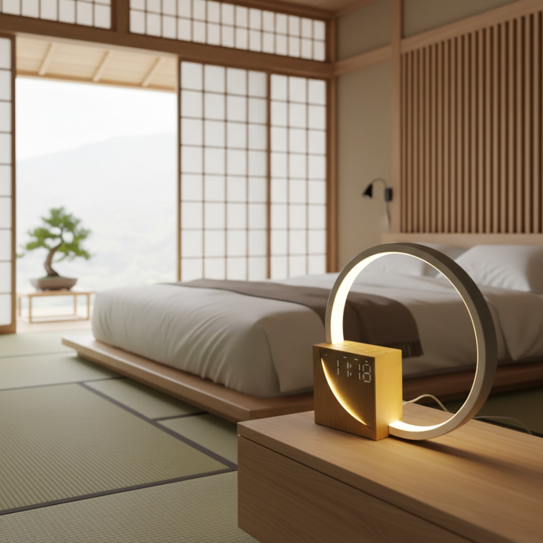 White Noise Bedside Lamp — Touch-Activated Dimmable Nightlight