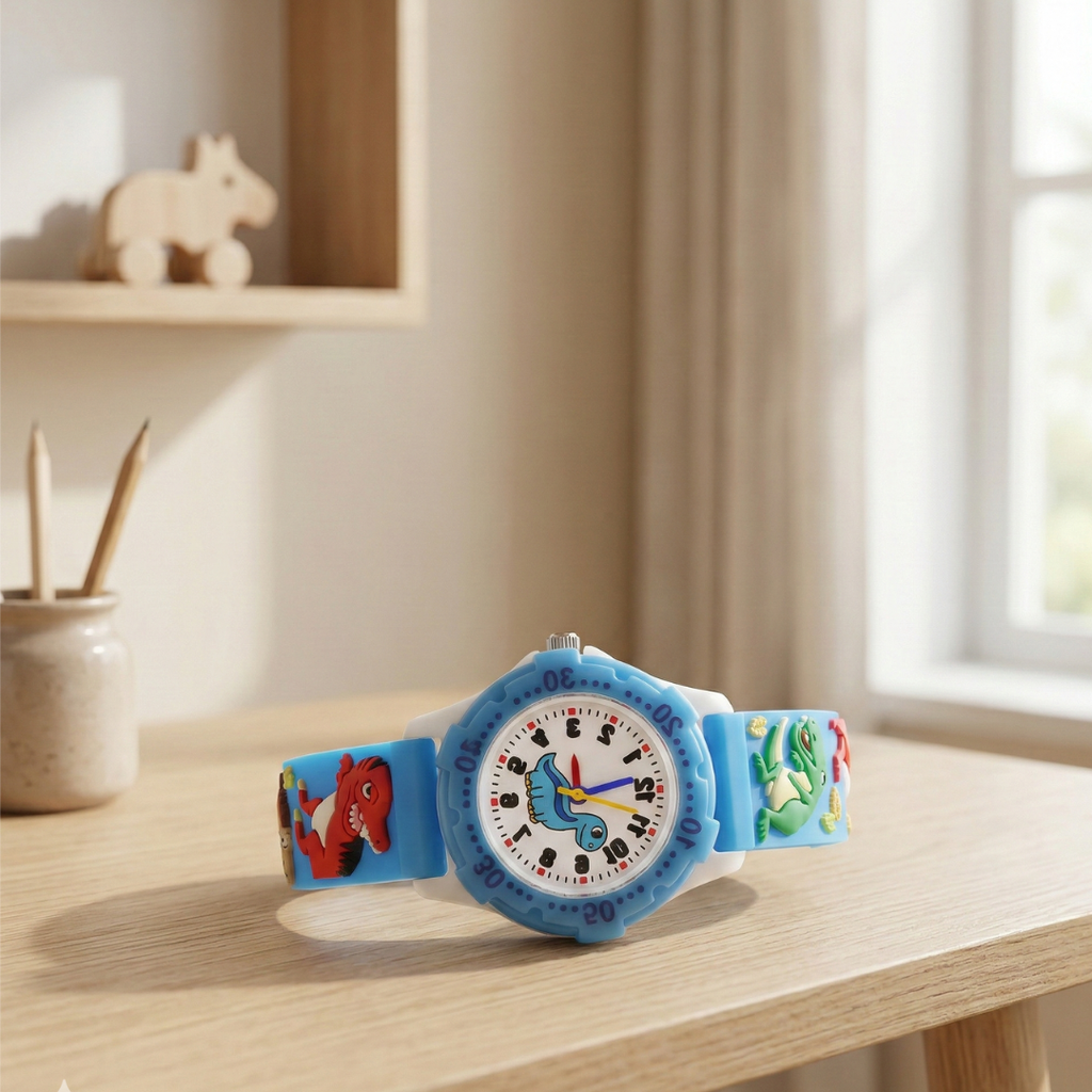 Reloj de pulsera de cuarzo con diseño de dinosaurio