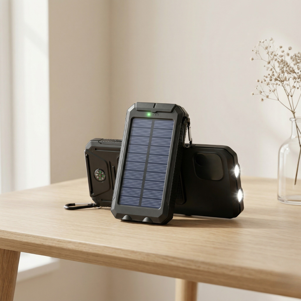 PowerMax 80000mAh nagy kapacitású napelemes töltő — Beépített LED-fény