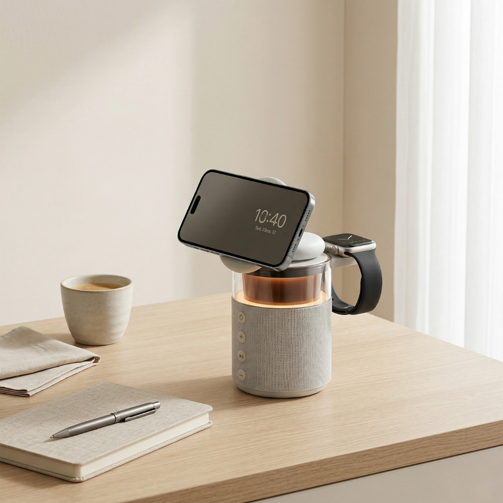 Magnetische 5-in-1-Ladestation — Schnelles gleichzeitiges kabelloses Laden für iPhone, iWatch und AirPods