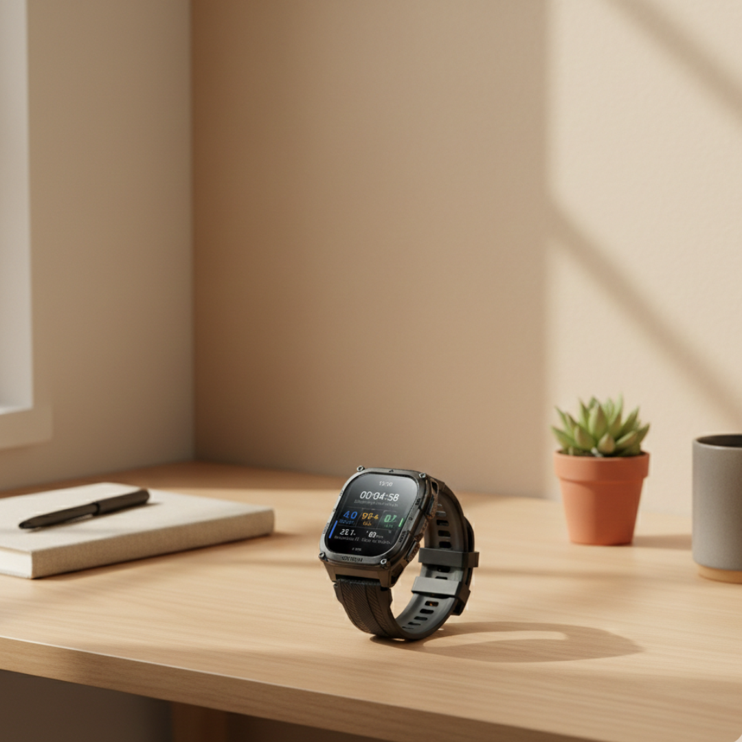 Wytrzymały wojskowy smartwatch GPS — wyświetlacz AMOLED 1,96 cala, wodoodporność 10 ATM