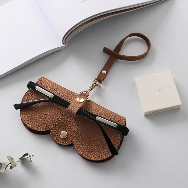 Soft Leather Sunglasses Case — Snap Button Closure