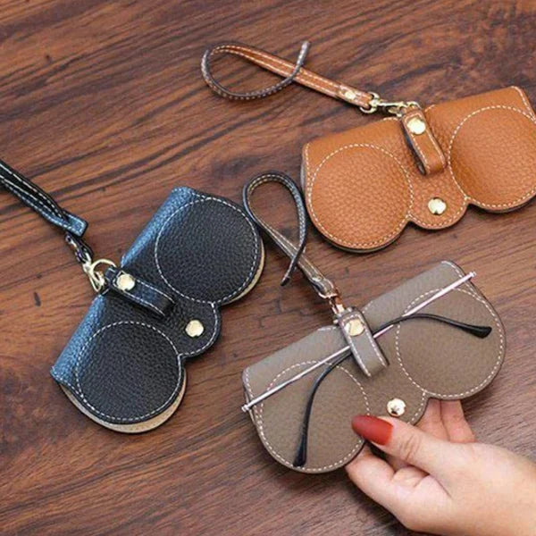 Soft Leather Sunglasses Case — Snap Button Closure