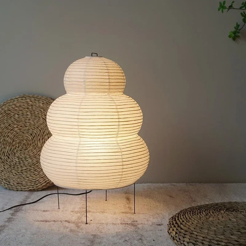 KumoLumi Floor Lamp — White Washi Rice Paper Diffuser, Soft Diffused Glow