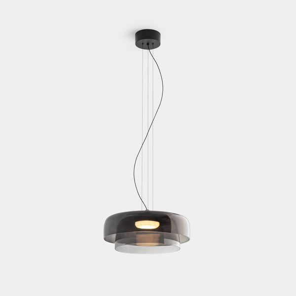 AuroraHaze Nordic Glass Pendant Lamp — Combined Glass And Metal Shade Design