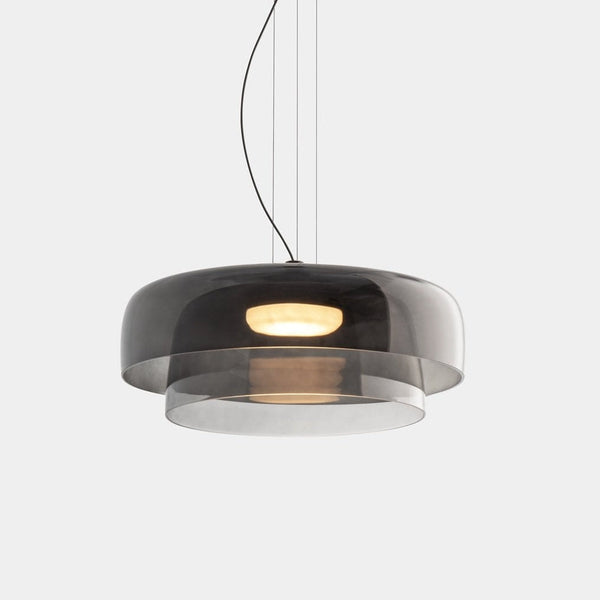 AuroraHaze Nordic Glass Pendant Lamp — Combined Glass And Metal Shade Design