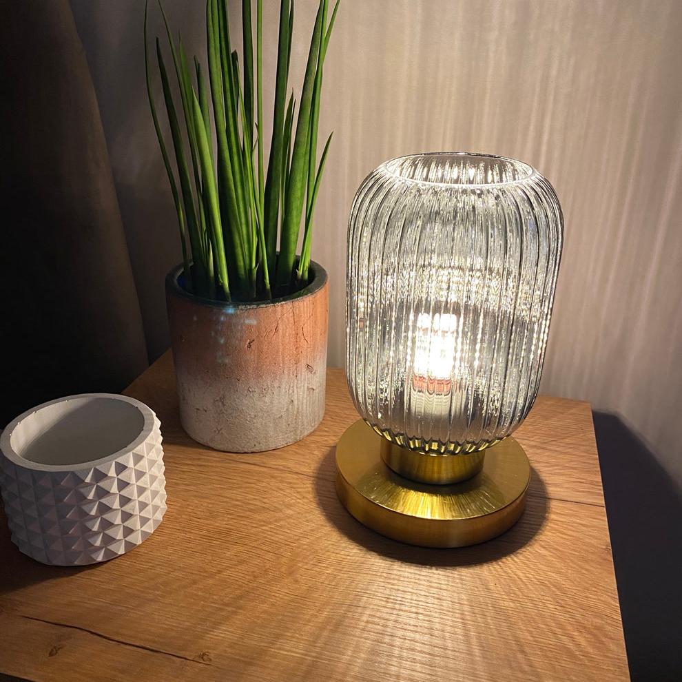 Aurelia Nordic Amber Table Lamp — Minimalist Silhouette, Warm Tinted Glow