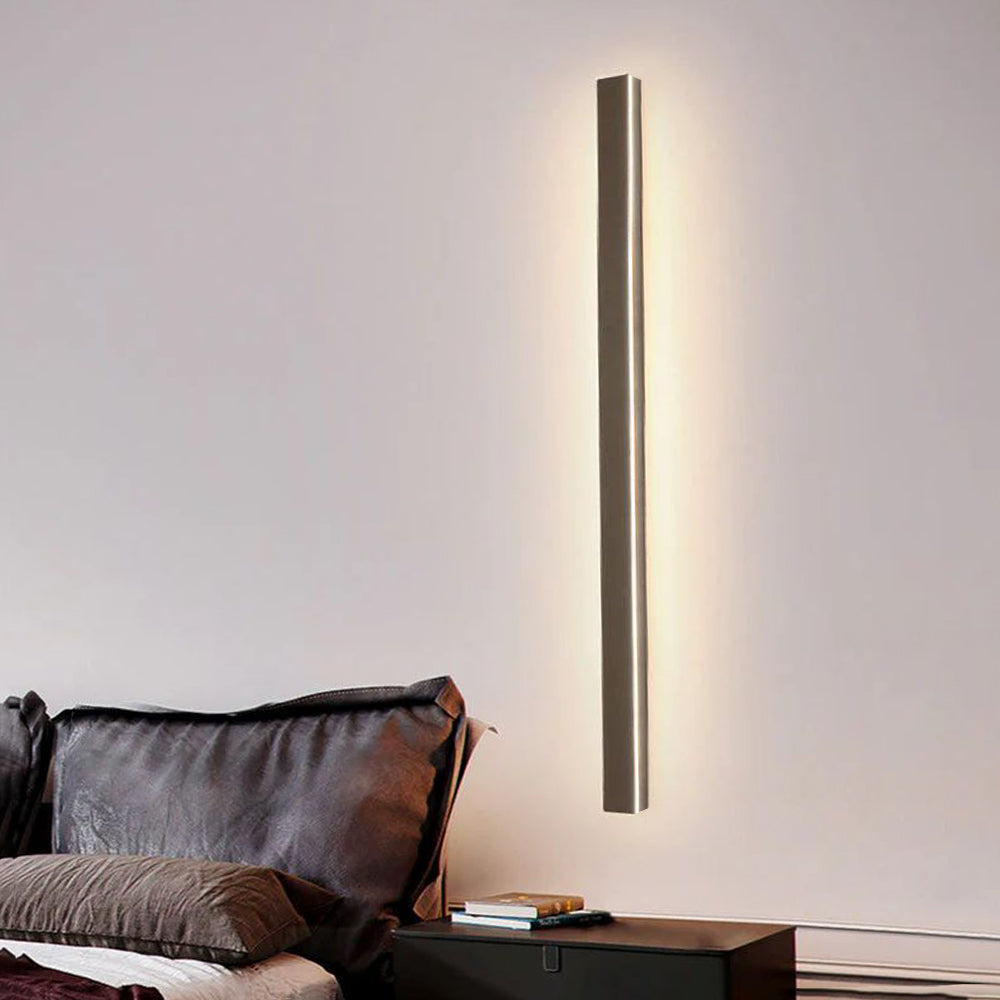 Candeeiro de parede LED preto — metal/acrílico, IP65, 30-200cm, regulável
