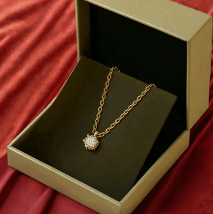 NovaSpark Round Cubic Zirconia Pendant Necklace — Gold-Plated Sterling Silver Chain