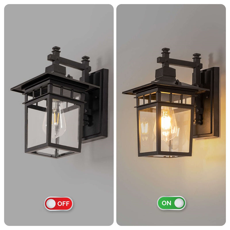Zwarte aluminium-buitenwandlamp - IP23 E27 waterdicht