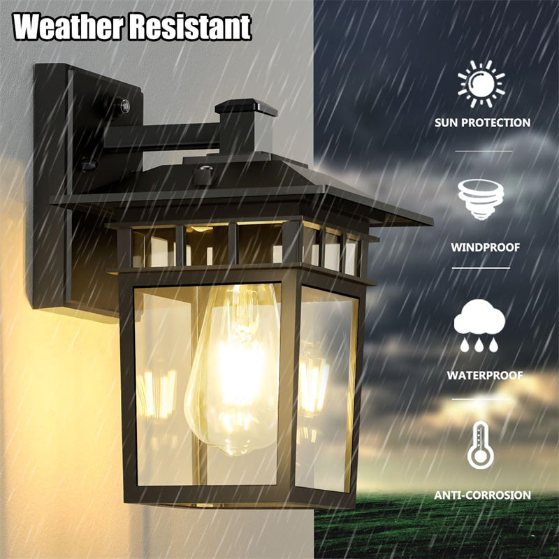 Zwarte aluminium-buitenwandlamp - IP23 E27 waterdicht