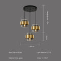 Lustre Aurelia Noir — Cadre en laiton intégré et abat-jour en verre fumé