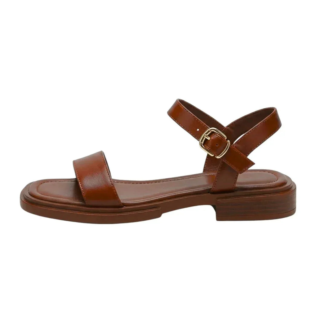 Stützende Somm ersandalen für Damen — Weiches Fußbett, verstellbarer Knöchelriemen, federleichte flache Sohle