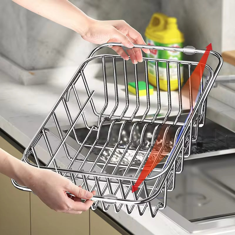 Abtropfgestell für Edelstahlspülen, verstellbar von 34-55 cm