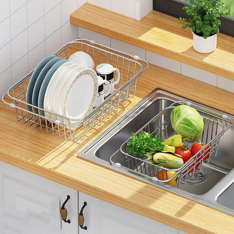 Abtropfgestell für Edelstahlspülen, verstellbar von 34-55 cm