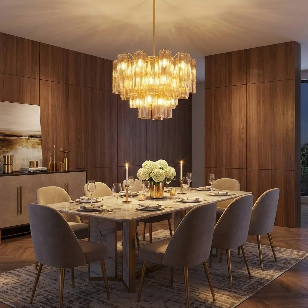 Star Shaped Glass Tube Chandelier | wildoxy