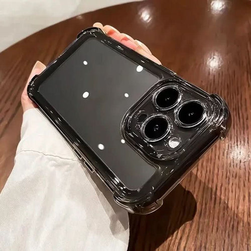 AuraShield kristallklart stötsäkert bumperfodral för iPhone — stötdämpande luftkudde runt kanten