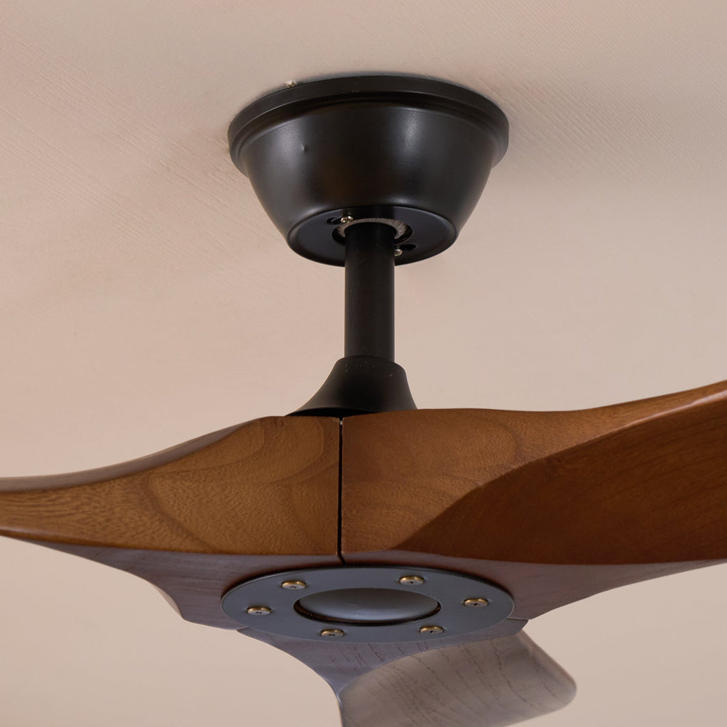 Ventilateur ultra-silencieux, 106cm/132cm — pales en noyer, 6 vitesses