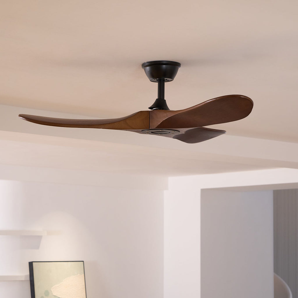 Ventilateur ultra-silencieux, 106cm/132cm — pales en noyer, 6 vitesses