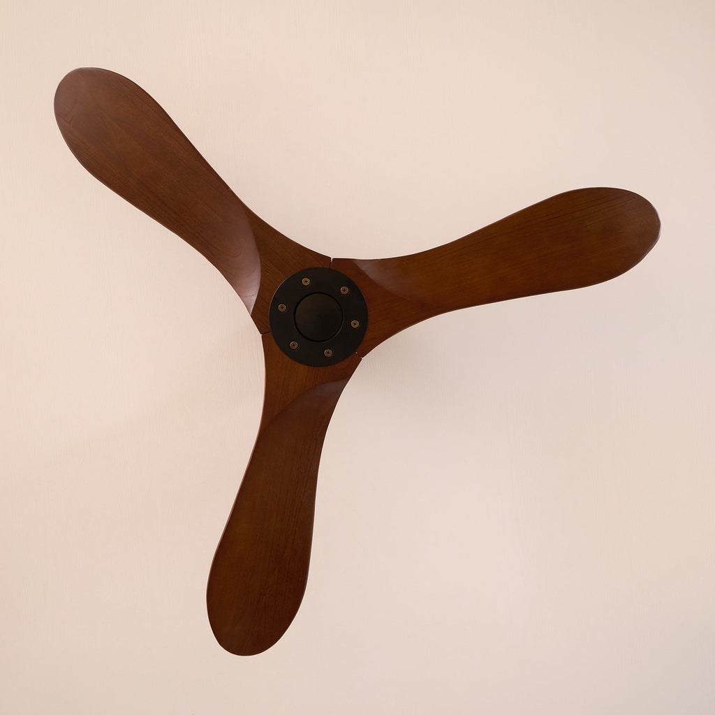Ventilateur ultra-silencieux, 106cm/132cm — pales en noyer, 6 vitesses