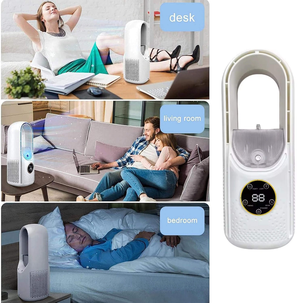 Kabelloser kompakter Luftkühler — Leiser USB-Ventilator, 100ml Tank