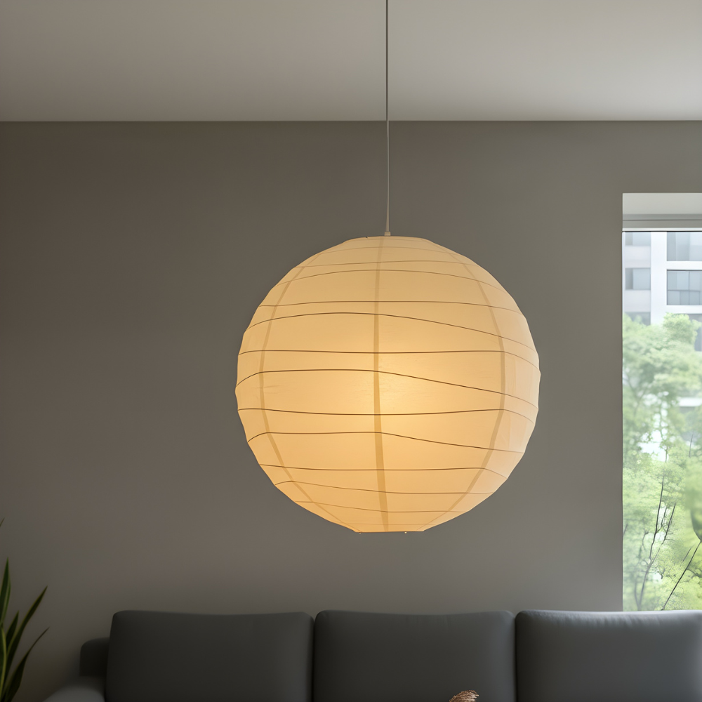 Japońska lampa wisząca Akari, biały papier ryżowy Ø30/Ø45/Ø55