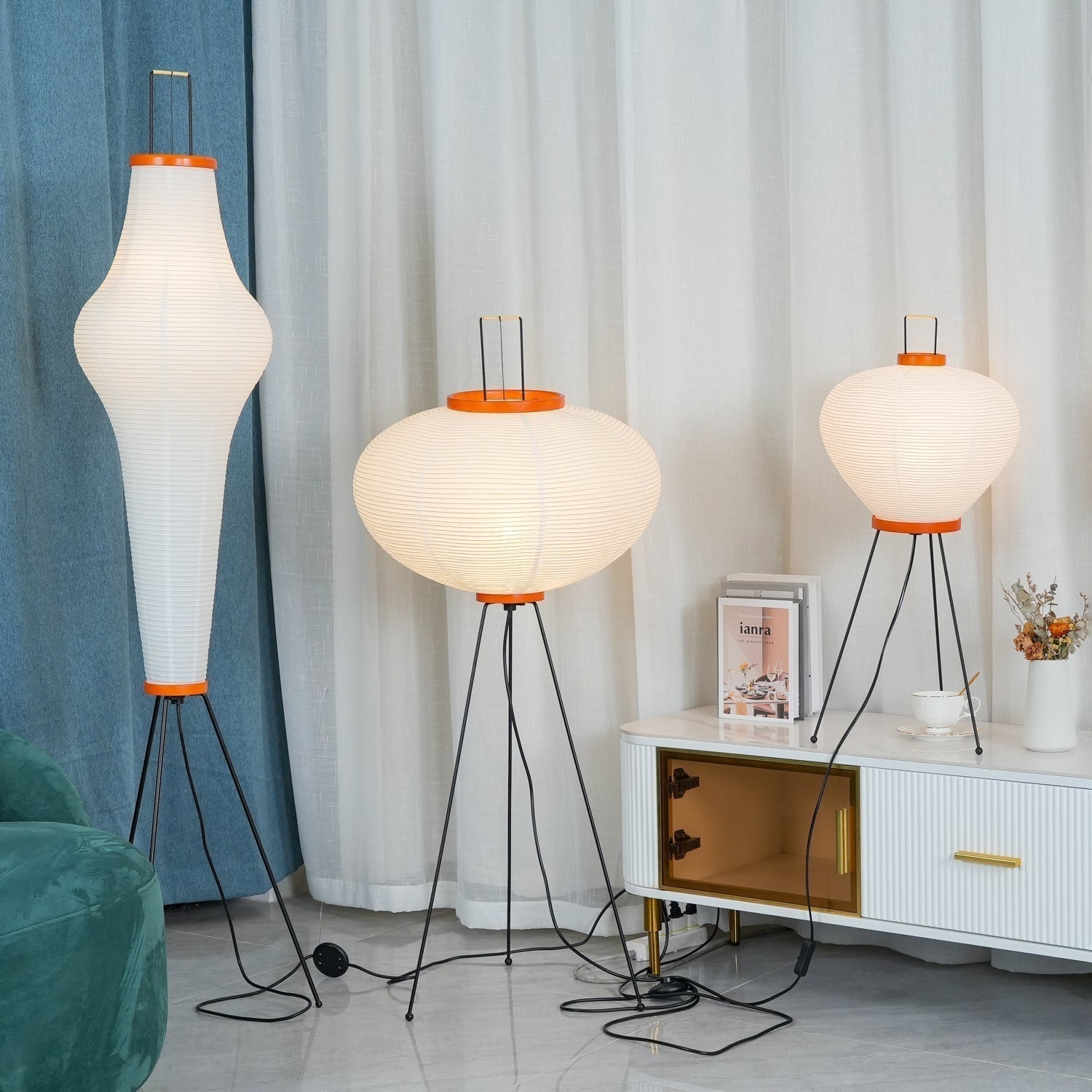 Hikaru Minimalist Design Floor Lamp — Soft Ambient Glow Rice Paper Shade