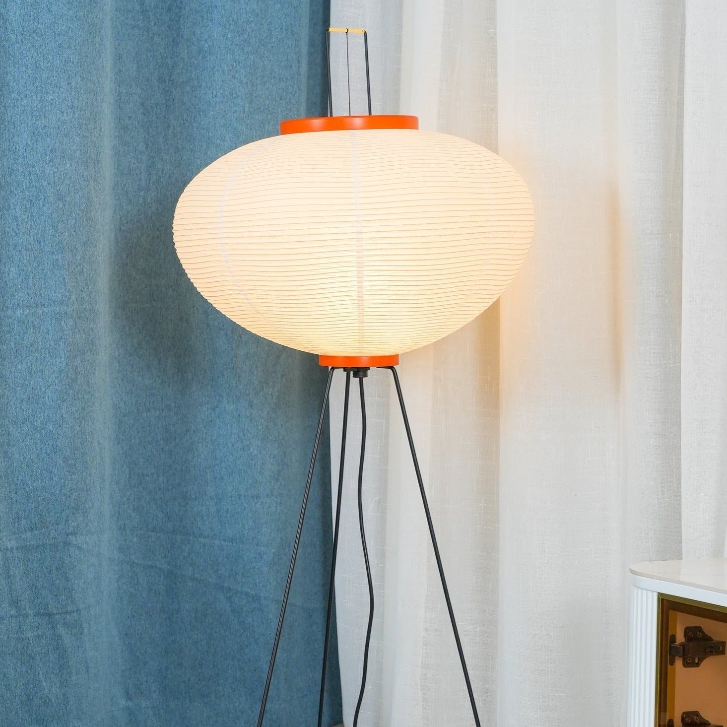 Hikaru Minimalist Design Floor Lamp — Soft Ambient Glow Rice Paper Shade