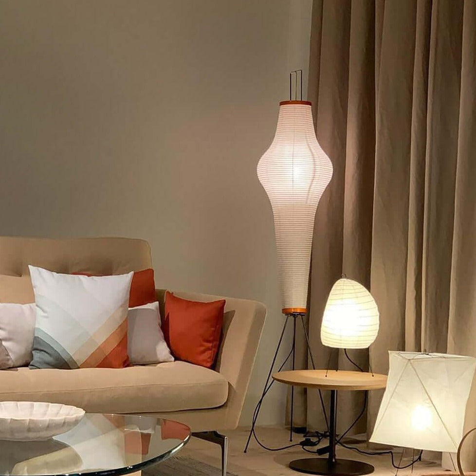 Hikaru Minimalist Design Floor Lamp — Soft Ambient Glow Rice Paper Shade