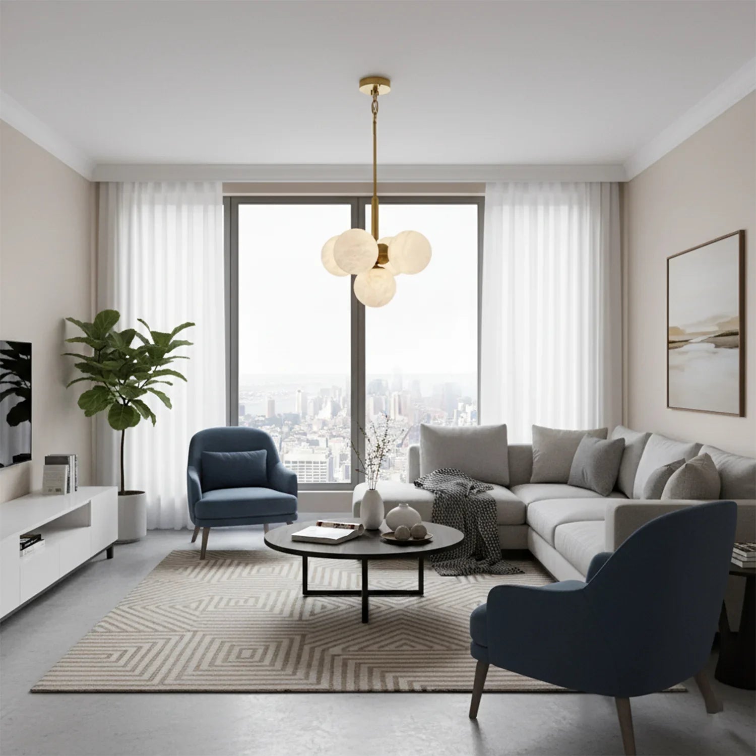 Alabaster Art Island Pendant Light | wildoxy