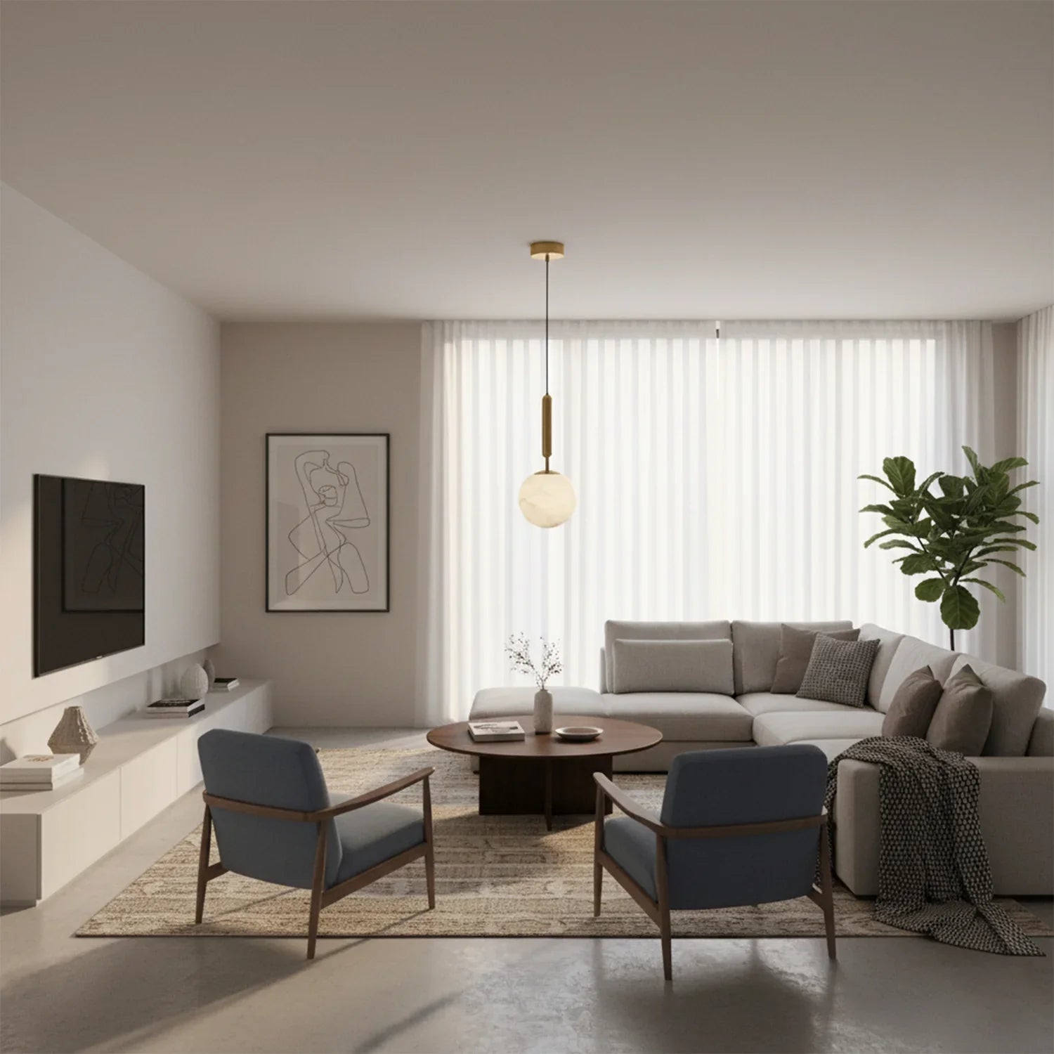 Alabaster Art Island Pendant Light | wildoxy