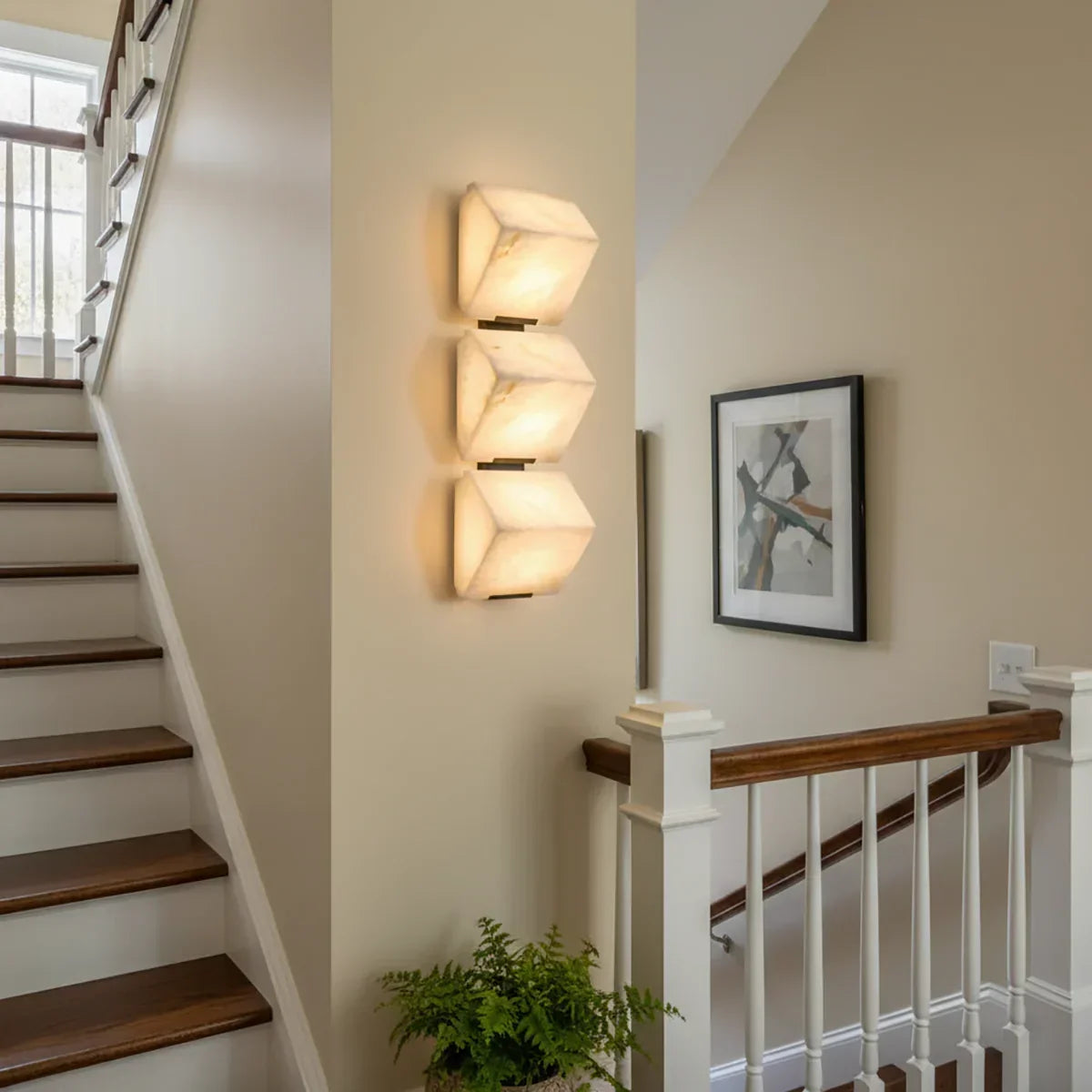 Alabaster Staircase Wall Lamp | wildoxy