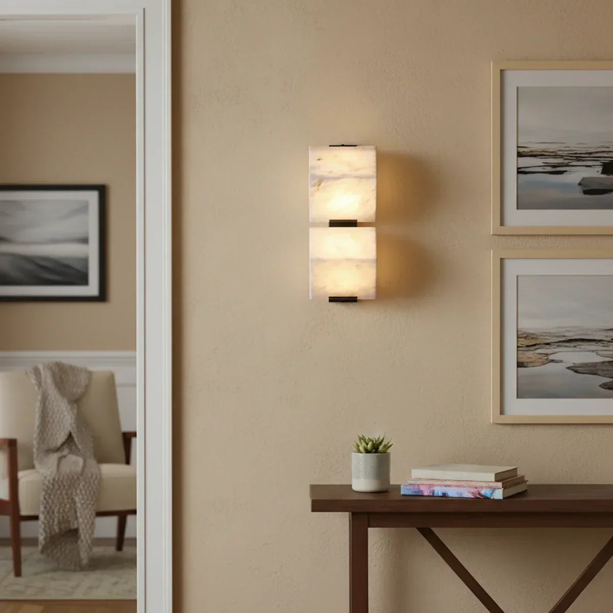 Alabaster Staircase Wall Lamp | wildoxy