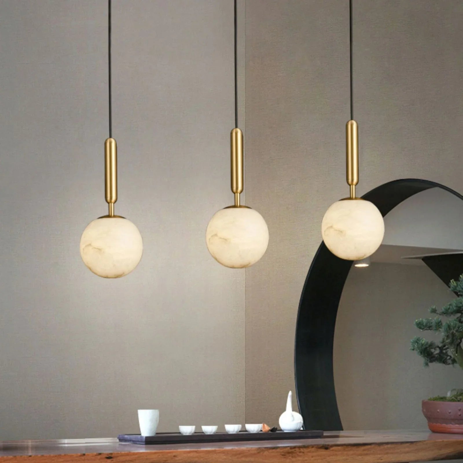 Alabaster Art Island Pendant Light | wildoxy