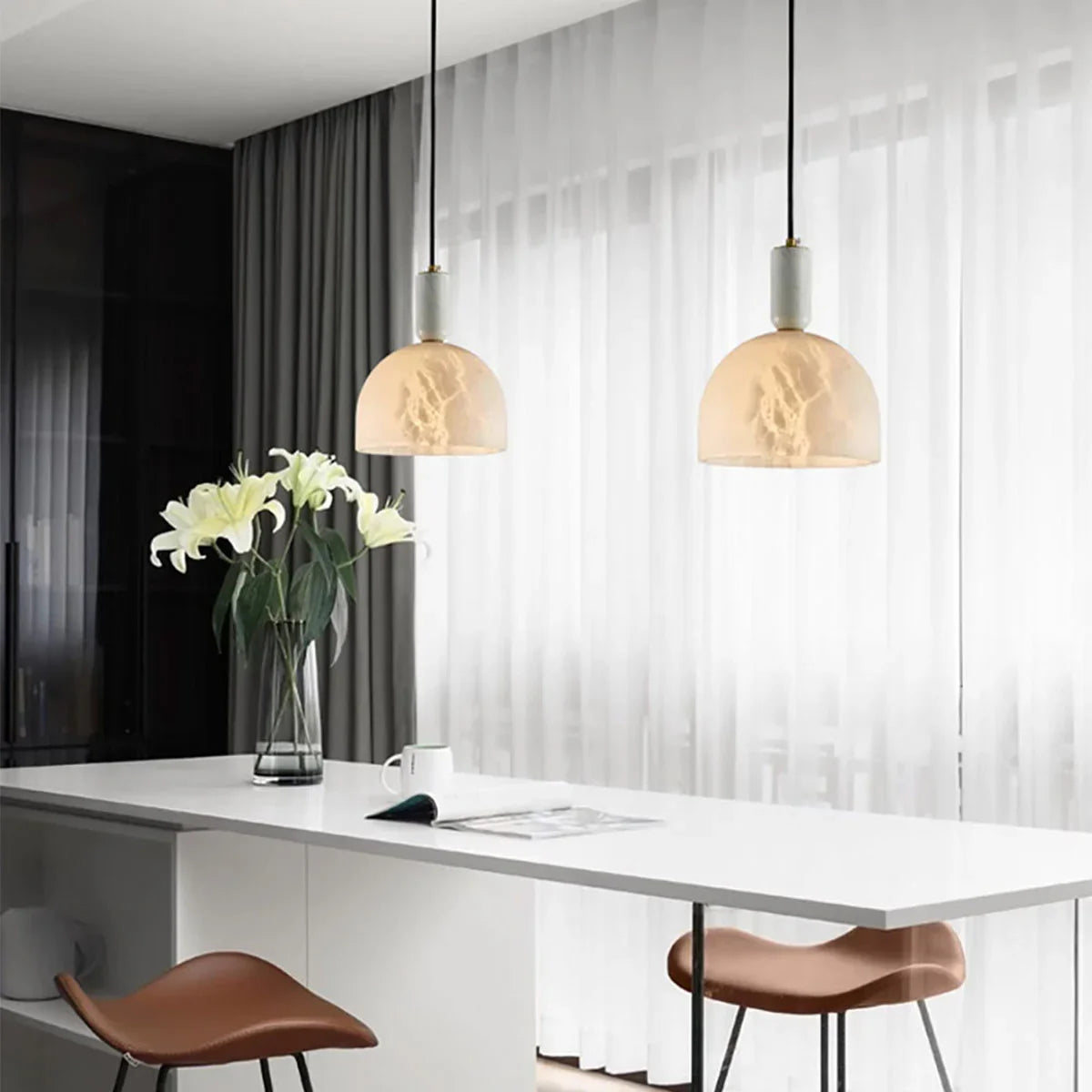 Alabaster Art Pendant Light | wildoxy