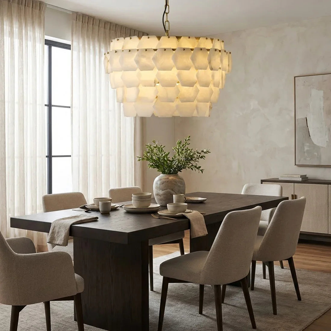 Alabaster Geometric Cloud Chandelier | wildoxy